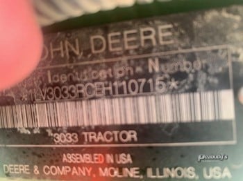 2015 JOHN DEERE 3033R
